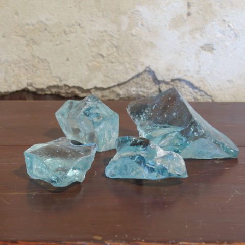 blue glass rocks